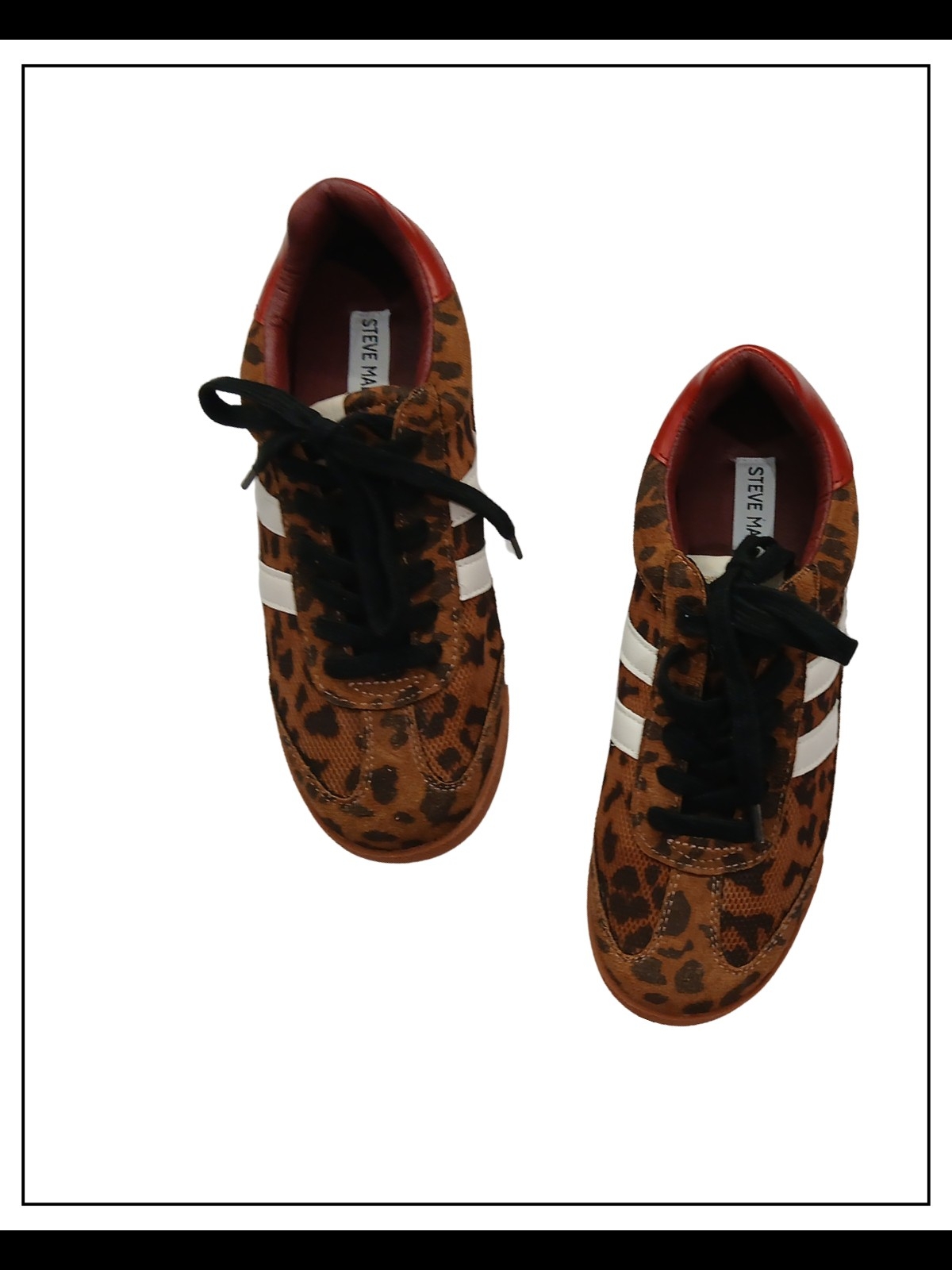 Steve Madden Leopard Print Sneakers With White Stripes